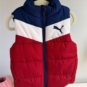 Puma Toddler/Kids Red and Navy Puffer Vest